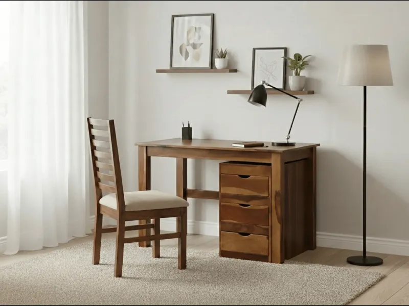 Alexa Study Table with Wooden Chair